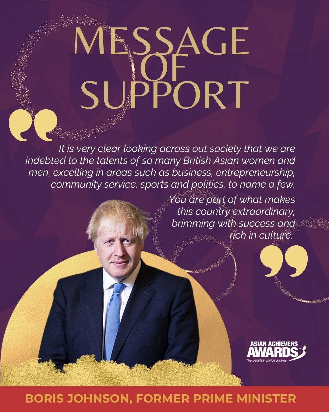 Boris Johnson delivers message as Former Prime Minister of the United Kingdom Boris Johnson delivers message as Former Prime Minister of the United Kingdom