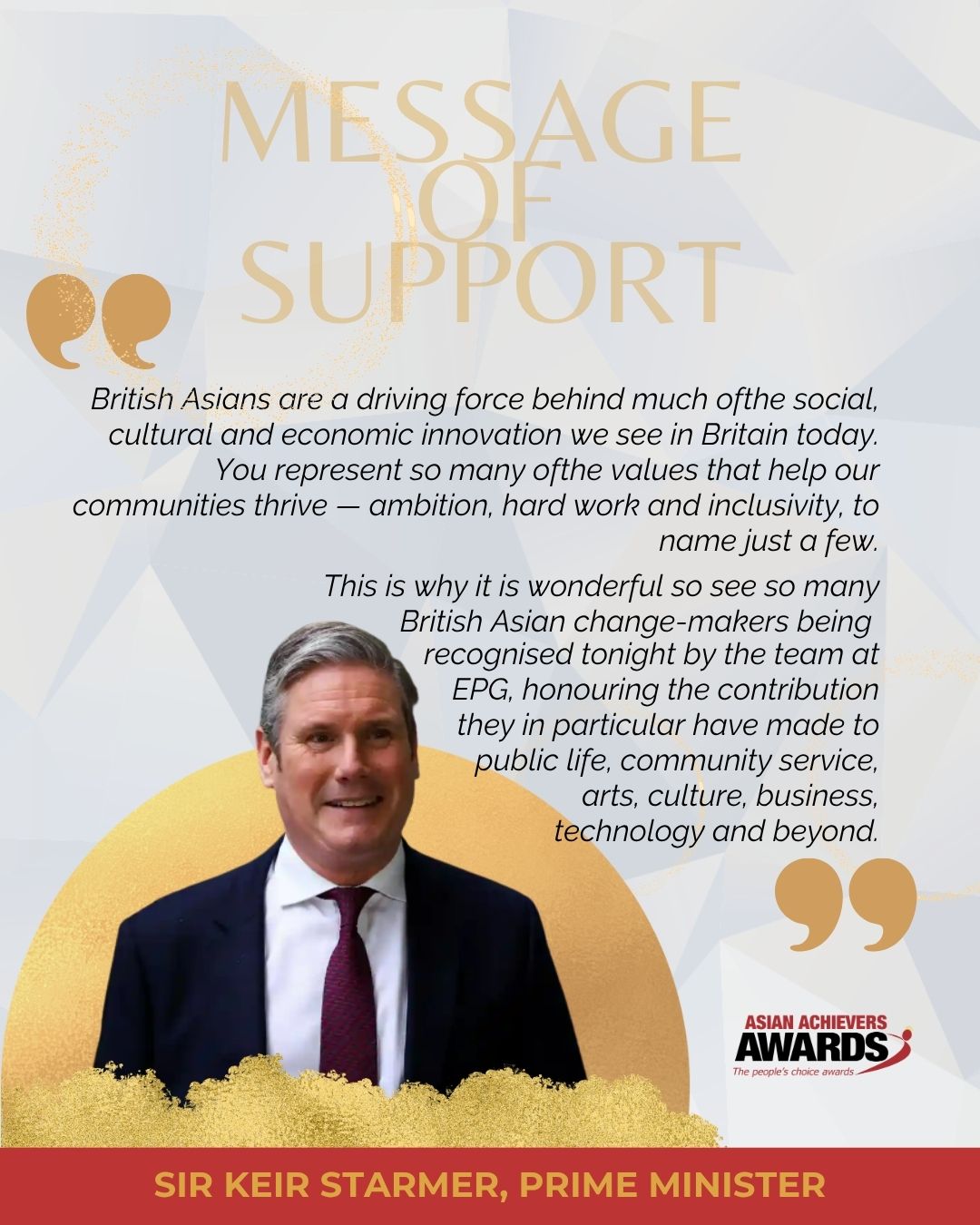 Sir Keir Starmer delivers message of support as UK Prime Minister Sir Keir Starmer delivers message of support as UK Prime Minister