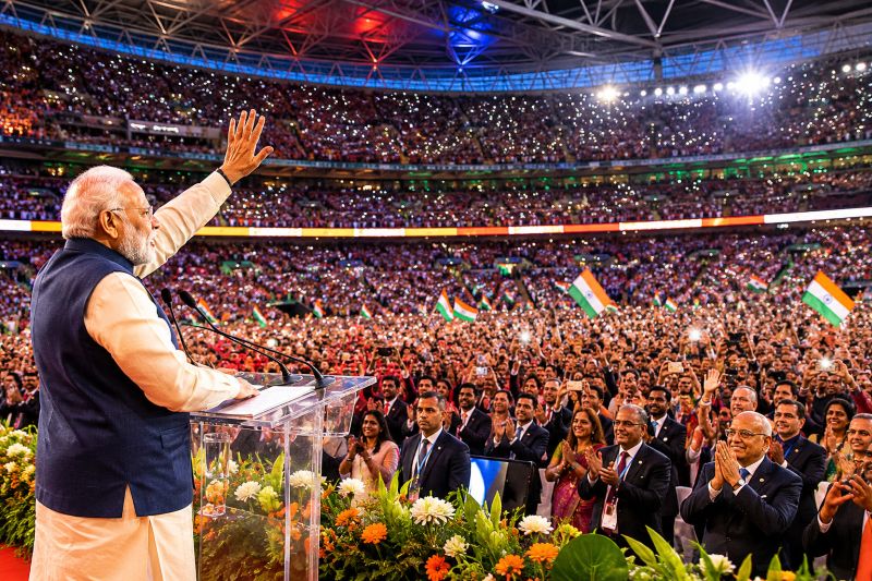Narendra Modi Wembley Stadium mentions CB Patel